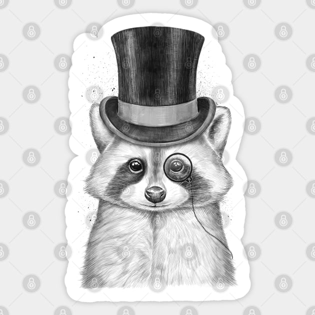 Raccoon gentleman Sticker by NikKor